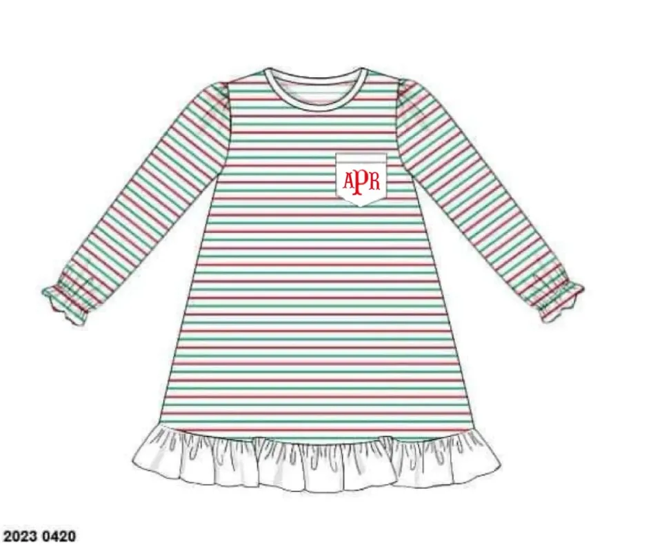 Busy Bee Smocks Tinsel Stripes nachtjapon APR meisjes