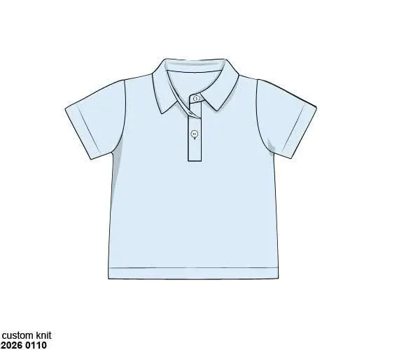 Busy Bee Smocks Baby Blue Gingham poloshirt jongens 7 ruit