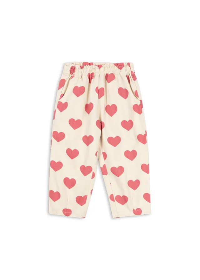 Konges Sløjd Magot broek bon coeur pink biokatoen