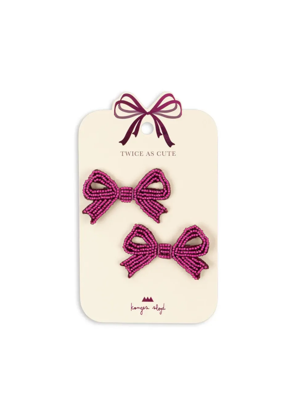 Konges Sløjd Pearly Bow haarclips sangria 2-pack parel