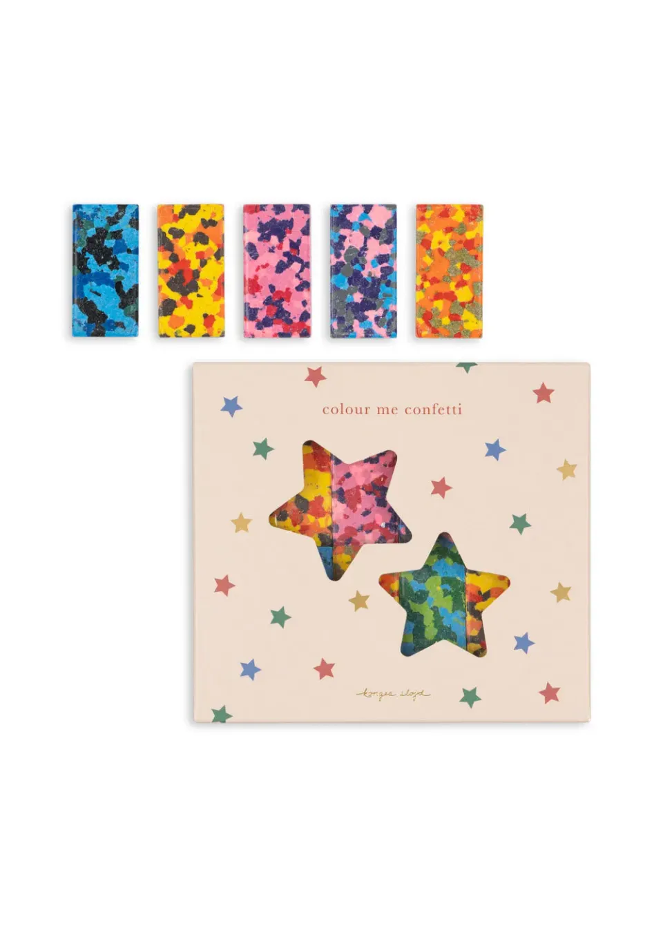Konges Sløjd Confetti krijtjes multi star 8 stuks