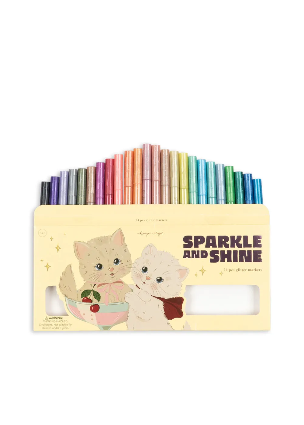 Konges Sløjd Glitter stiften cat 24 stuks regenboog