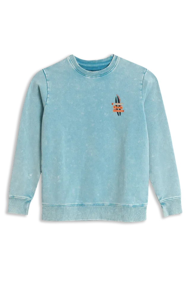 4President Olyn Blue sweater blauw acid wash