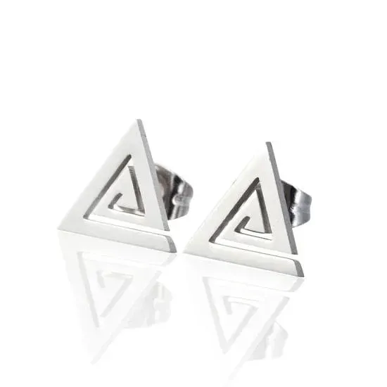 Soda Fashion Driehoek oorknopjes zilver