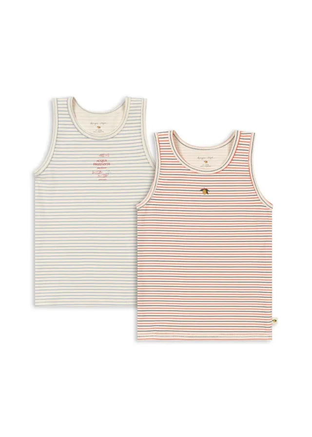 Konges Sløjd Basic Tanktop Biokatoen 2-pack streep