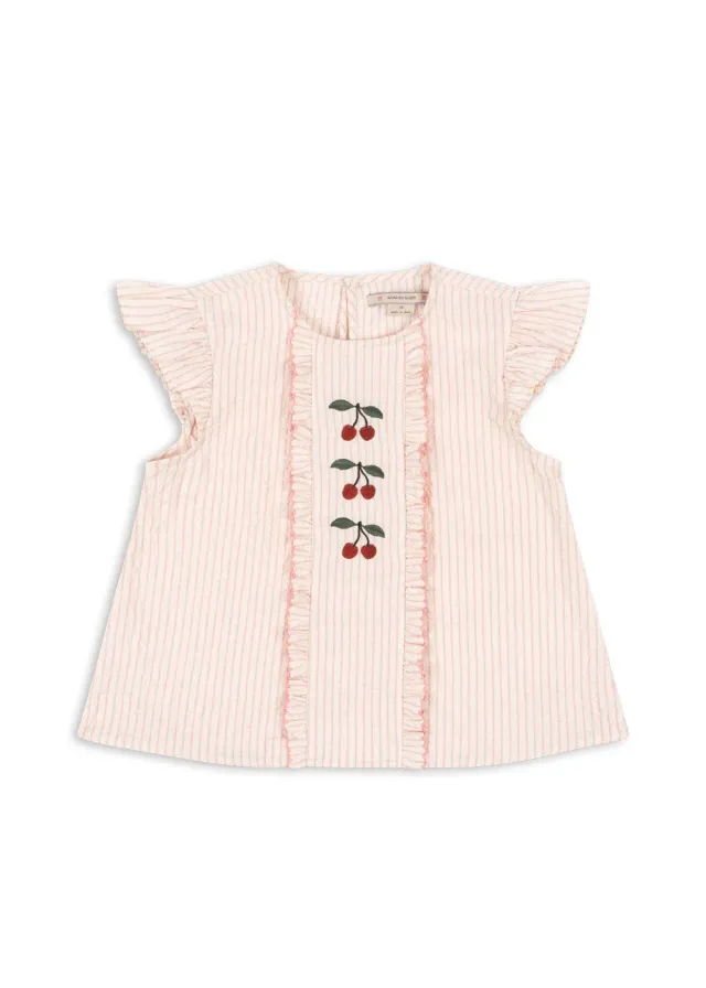 Konges Sløjd Ellie top peony stripe biokatoen
