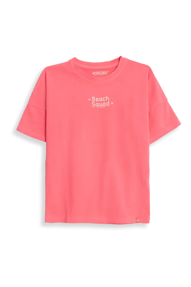 4PRESIDENT Romy t-shirt mid rood fluor katoen