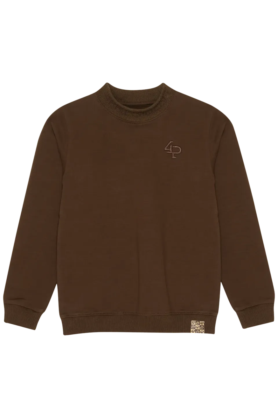 4PRESIDENT Angelo Brown sweater jongens opstaande kraag