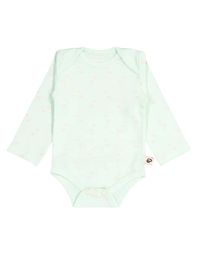 4President Skye Mint AOP romper baby mint katoen