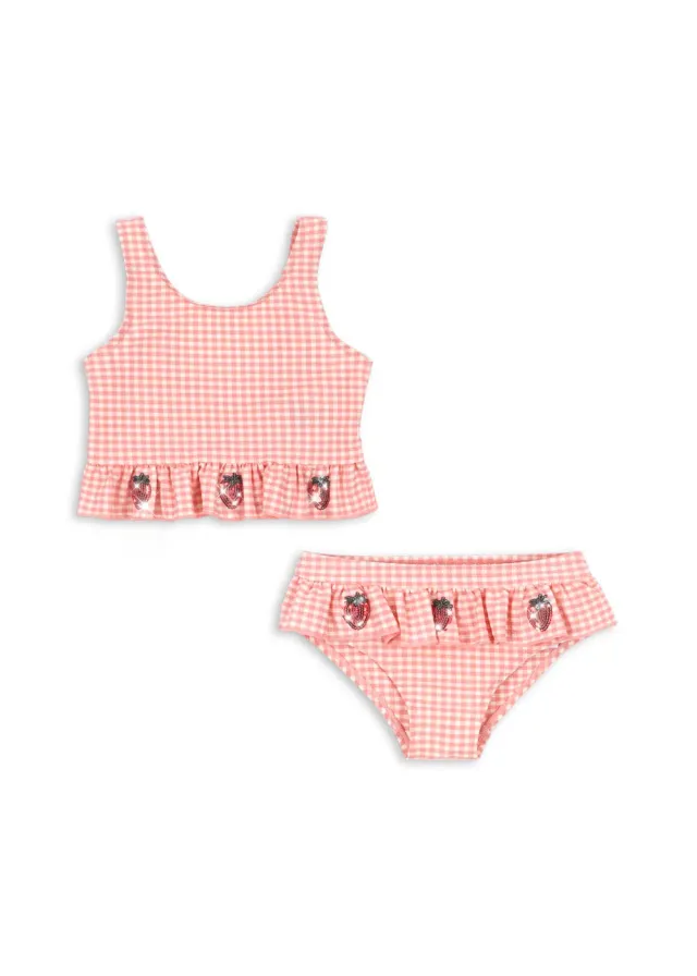 Konges Sløjd Etta bikini geranium pink seersucker