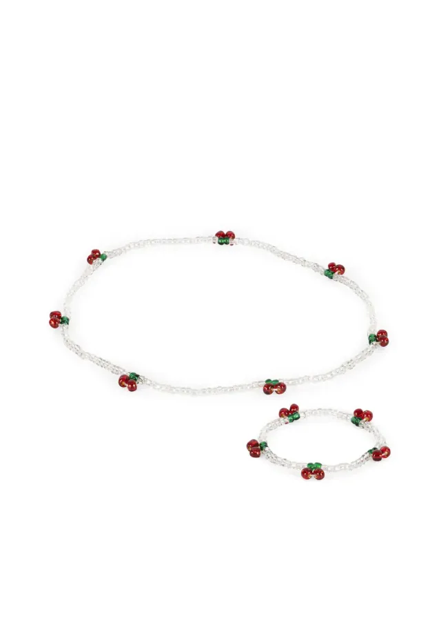 Konges Sløjd Pearly Sieraden red glitter set