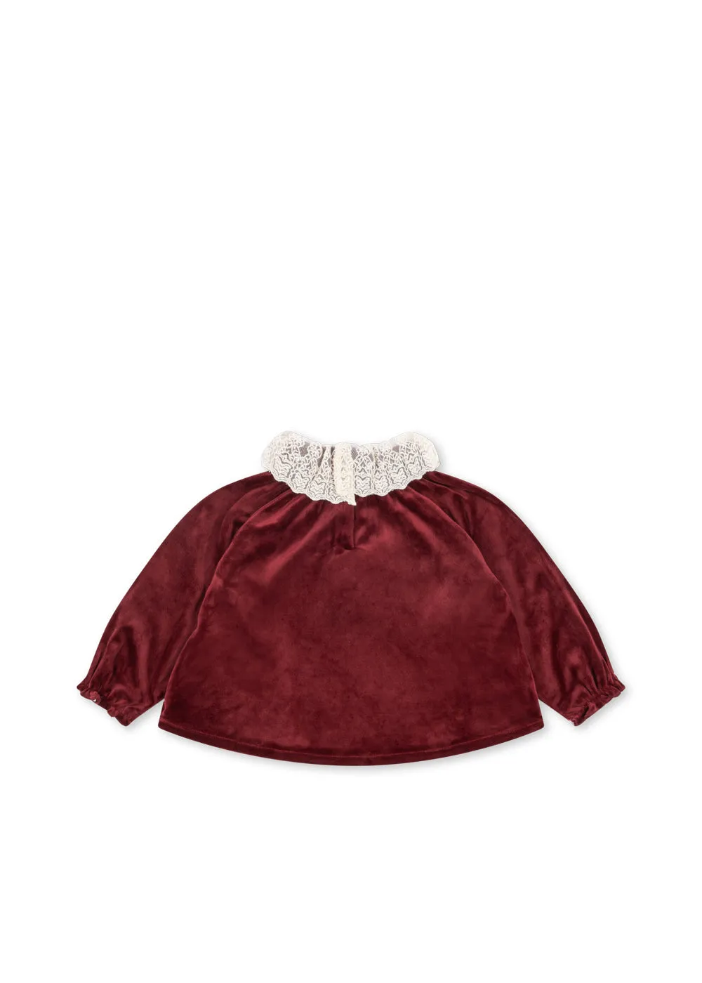 Konges Sløjd Venola blouse red dahlia velours kanten kraag