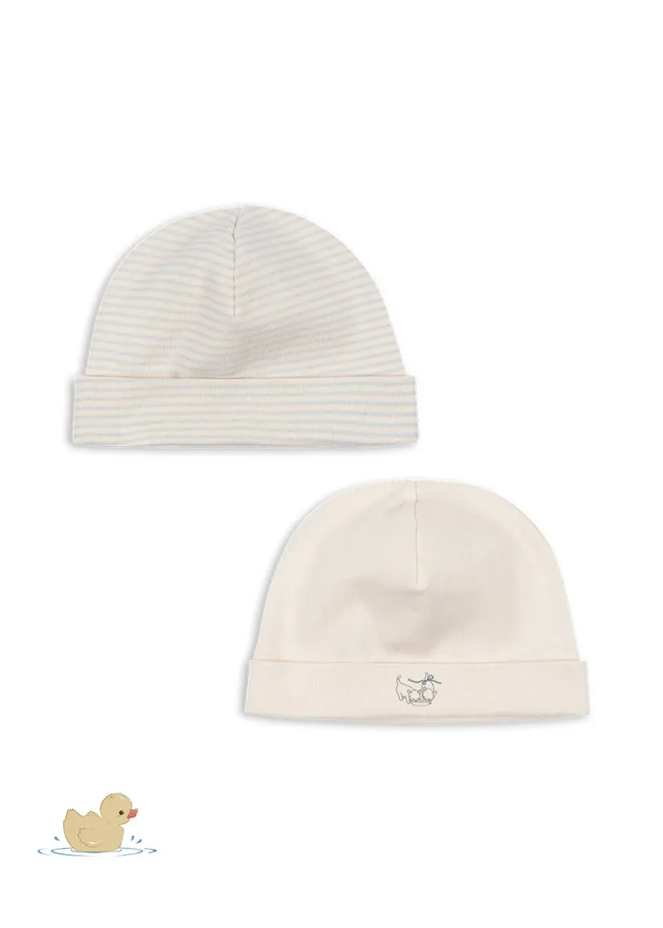 Konges Sløjd Fio Beanie Muts Blue Mix 2-Pack Biokatoen