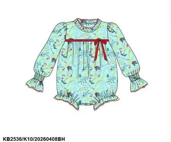Busy Bee Smocks Mistletoe babyromper meisje mistletoe tricot