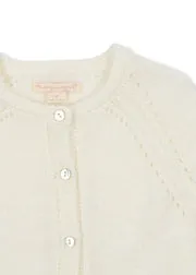 Konges Sløjd Minia Vestje Bright White wolmix borduursel