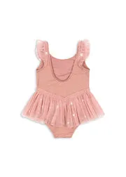 Konges Sløjd Amandine badpak powder pink met tule
