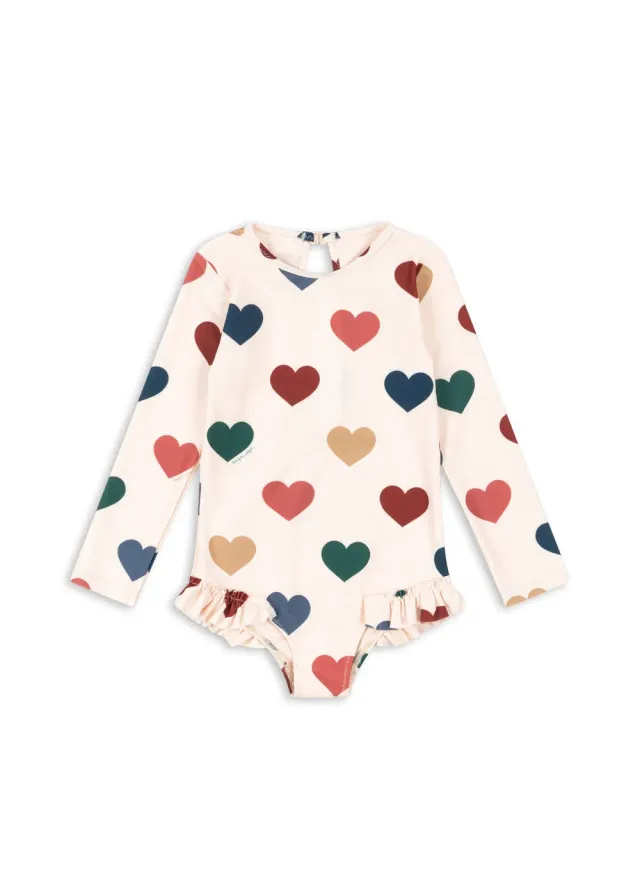 Konges Sløjd Manuca badpak bon coeur coloré lange mouw