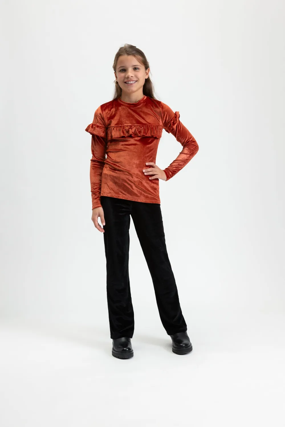 4PRESIDENT Amaya Dust Pink longsleeve meisjes velvet