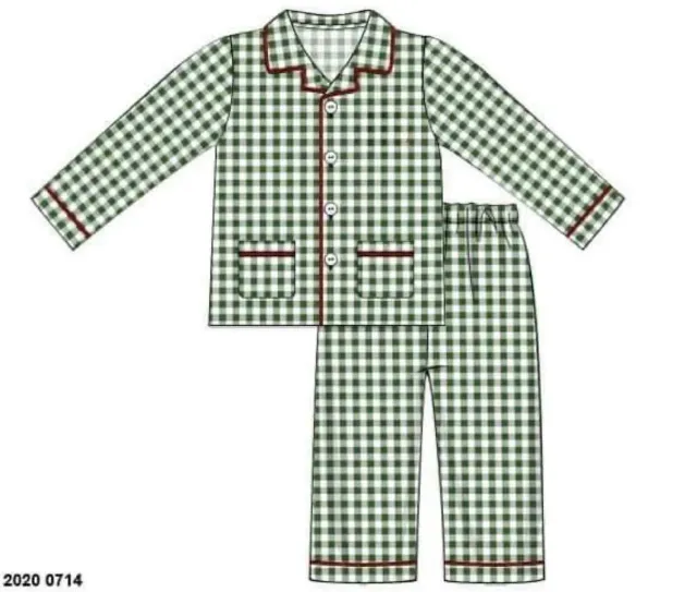 Busy Bee Green Gingham kerst lounge set 18M groen