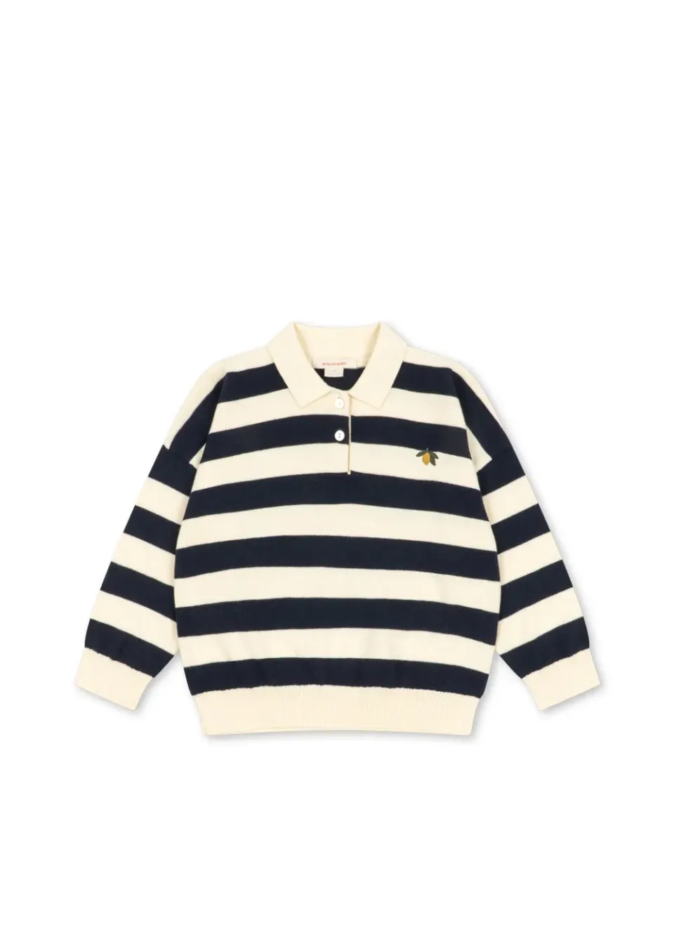 Konges Sløjd Manis gebreide polo navy stripe katoen