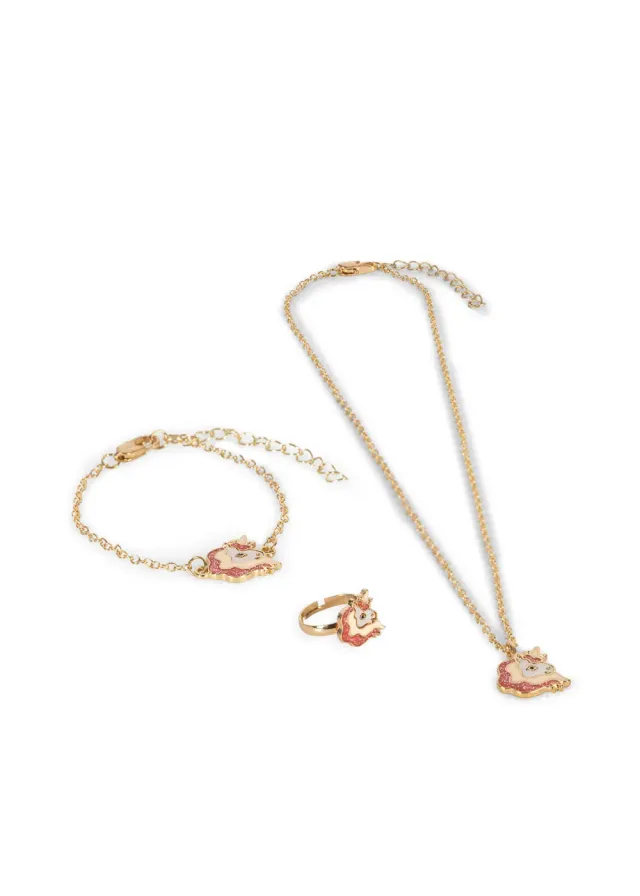 Konges Sløjd eenhoorn sieradenset goud ketting armband